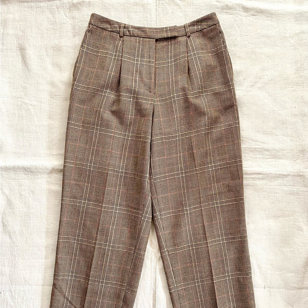 VTG Talbots Pure Wool Plaid Trousers